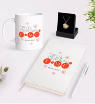 BK Gift Kişiye Özel Fizik Öğretmeni Beyaz Kupa Defter Kalem ve İsimli Papatya Kolye Hediye Seti-2 (Model 1)