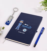 BK Gift Kişiye Özel Hemşir Temalı Lacivert Defter Kalem 32gb USB Bellek Hediye Seti-1 (Model 1)