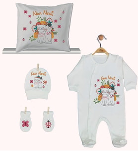 Pia Baby Gl 1948-04 İsme Özel Yastık Tulum Set