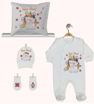 Pia Baby Gl 1948-04 İsme Özel Yastık Tulum Set