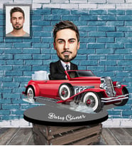 Kişiye Özel Patron Karikatürlü Ahşap Biblo Bay-28