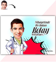 BK Gift Kişiye Özel Bay Doktor Karikatür Baskılı Yaş Pasta İçin Yenilebilir Şekerli Kağıt  1(Sadece Kağıt)