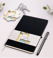 BK Gift Kişiye Özel İnşaat Mühendisi Siyah Defter Kalem Ve Anahtarlık Hediye Seti-1 (Model 1)