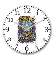Criticalz Skull Tribal Duvar Saati Bombeli Gercek Cam