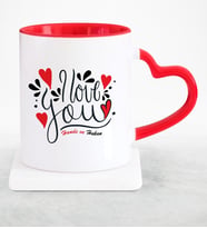 BK Gift Kişiye Özel Seni Seviyorum Kırmızı Kalpli Kupa Bardak  1