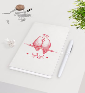 BK Gift Kişiye Özel Sevgililer Günü Beyaz Defter Kalem Seti-37