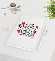 BK Gift Kişiye Özel Sevgililer Günü Beyaz Defter Kalem Seti-76
