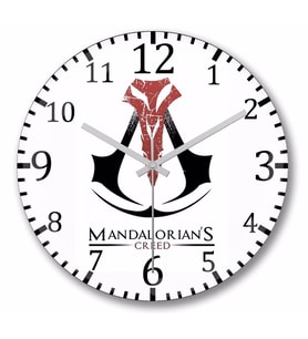Mandalorian's Creed  Duvar Saati Bombeli Gercek Cam