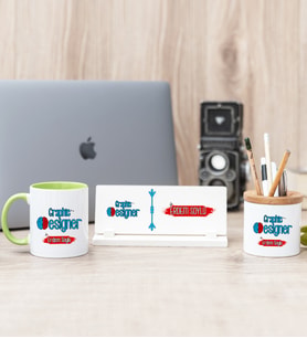 Grafiker Yeşil Kupa Bardak Kalemlik Ve Masa İsimliği Hediye Seti