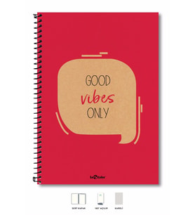 Eco Kraft Defter Kareli 200 syf Kırmızı 17x24 cm