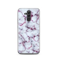 Mor Mermer Tasarımlı Süper Şeffaf Silikon Telefon Kılıfı Huawei Mate 20 Lite