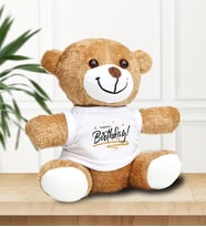 Doğum Günü Baskılı Peluş Ayıcık