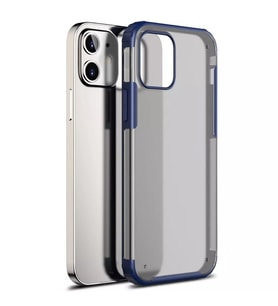 Microsonic Apple iPhone 12 Kılıf Frosted Frame Lacivert