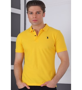 T8561 DEWBERRY ERKEK POLO YAKA TSHIRT-SARI
