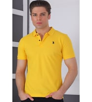 T8561 DEWBERRY ERKEK POLO YAKA TSHIRT-SARI