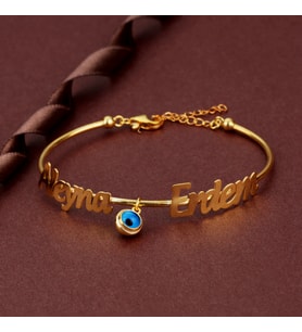 Kişiye Özel Gümüş Tel Bilezik (Gold)