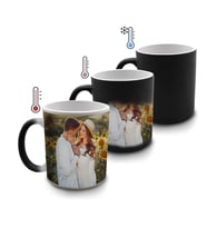 Romantik Kalpli Kişiye Özel Fotoğraflı Sihirli Kupa