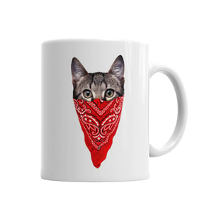 Gangster Cat Kedi Kupa Bardak Porselen