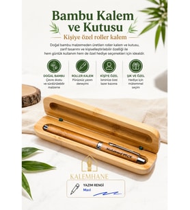 Kişiye Özel Bambu Roller Kalem Kutulu