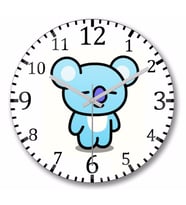 BT21  Koya  Bts Duvar Saati Bombeli Gercek Cam