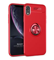 Microsonic Apple iPhone XR Kılıf Kickstand Ring Holder Kırmızı