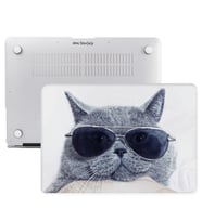 MacBook Pro Kılıf HardCase A1706 1708 1989 A2159 A2251 A2289 A2338 Kılıf Cat01NL (Siyah - Haki) (Siyah-Haki)