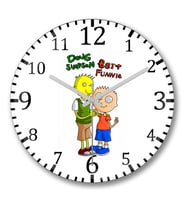 Bart Funnie e Doug Simpson Duvar Saati Bombeli Gercek Cam