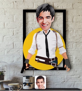BK Gift Kişiye Özel Erkek PUBG Karikatürlü 3D Ahşap Tablo-8