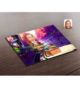 BK Gift Kişiye Özel Kadın Öğretmen Karikatürlü Ahşap Puzzle-4