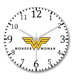 Wonder Woman  Duvar Saati Bombeli Gercek Cam
