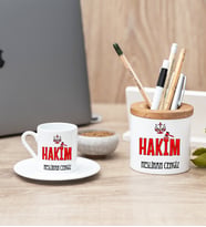 Hakim Türk Kahvesi Fincanı Ve Kalemlik Hediye Seti