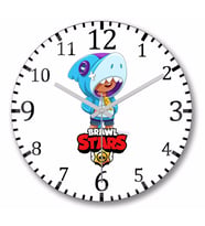 Brawl  Stars Shark  Leon  Duvar Saati Bombeli Gercek Cam