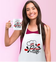 BK Gift Kişiye Özel Chef Mutfak Önlüğü Kupa Seti - 4