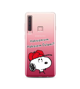Snoopy Tasarımlı Süper Şeffaf Silikon Telefon Kılıfı Samsung A9 (2018)  