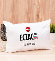 Eczacı Dikdörtgen Saten Yastık (Beyaz)
