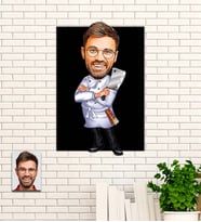 Kişiye Özel Hediye Kasap Karikatürlü Uv Baskılı Ahşap Tablo