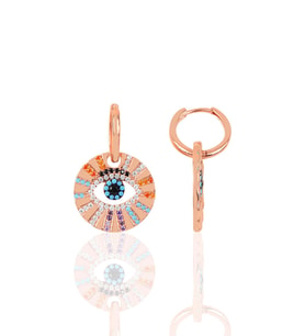 Söğütlü Silver Gümüş rose zirkon taşlı aura küpe