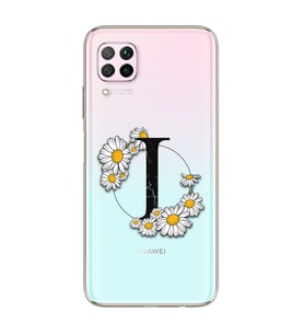 Papatya Harf Tasarım Süper Şeffaf Silikon Telefon Kılıfı Huawei P40 Lite I-Harfi