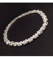 Parlak Euro Kral Gümüş Erkek Bileklik Künye 6018610163118