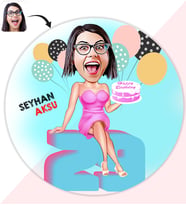 BK Gift Kişiye Özel Resimli Yaş Pasta İçin Karikatür Baskılı Yenilebilir Şekerli Kağıt  1(Sadece Kağıt)