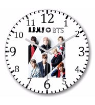 Army Bangtan Boys Bts Duvar Saati Bombeli Gercek Cam