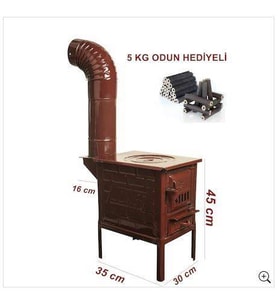 Mini Emaye Kuzine Odun Sobası-- 5 KG ODUN HEDİYELİ--
