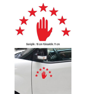 Abhaz Bayrak Folyo Araba Oto Sticker Kırmızı 16 cm 2 Adet
