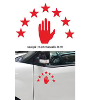 Abhaz Bayrak Folyo Araba Oto Sticker Kırmızı 16 cm 2 Adet