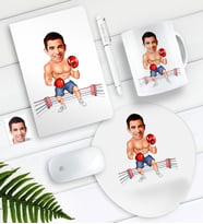 BK Gift Kişiye Özel Bay Boksör Karikatürlü Defter Kalem Kupa Mouse Pad Seti (Model 1)