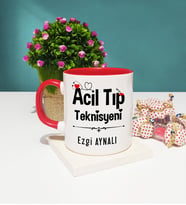 Acil Tıp Teknisyeni Tasarımlı Kişiye Özel Acil Tıp Teknisyeni Kupa Bardak Kırmızı