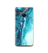 Mavi Kumsal Tasarımlı Süper Şeffaf Silikon Telefon Kılıfı Huawei P30 Lite 