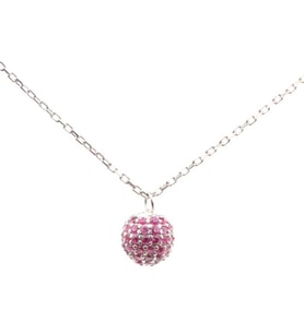 925 Ayar Gümüş Pembe Zirkon Minik Top Kolye