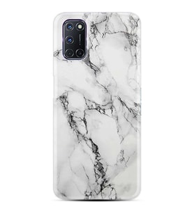 Kılıfland Oppo A72 Kılıf Silikon Resimli Kapak Fragile White Marble Mermer Stok 1103