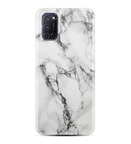 Kılıfland Oppo A72 Kılıf Silikon Resimli Kapak Fragile White Marble Mermer Stok 1103